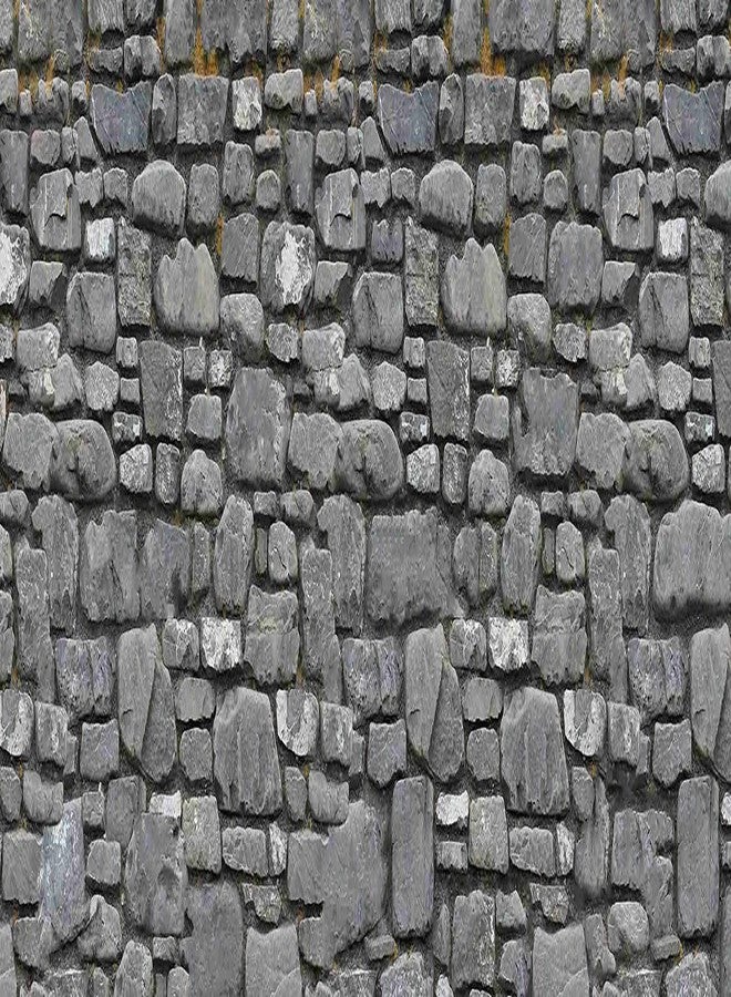 WallDesign Border Sticker - Natural Stone Brick Pattern - Roll 3 Inch by 10 Ft - for Bathroom, Kitchen, Living Room Wall Decoration - Glossy Laminated Waterproof PVC - Image 1
